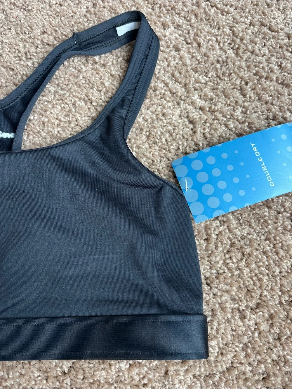 NWT Champion Black Racerback Sports Crop Bra Size M